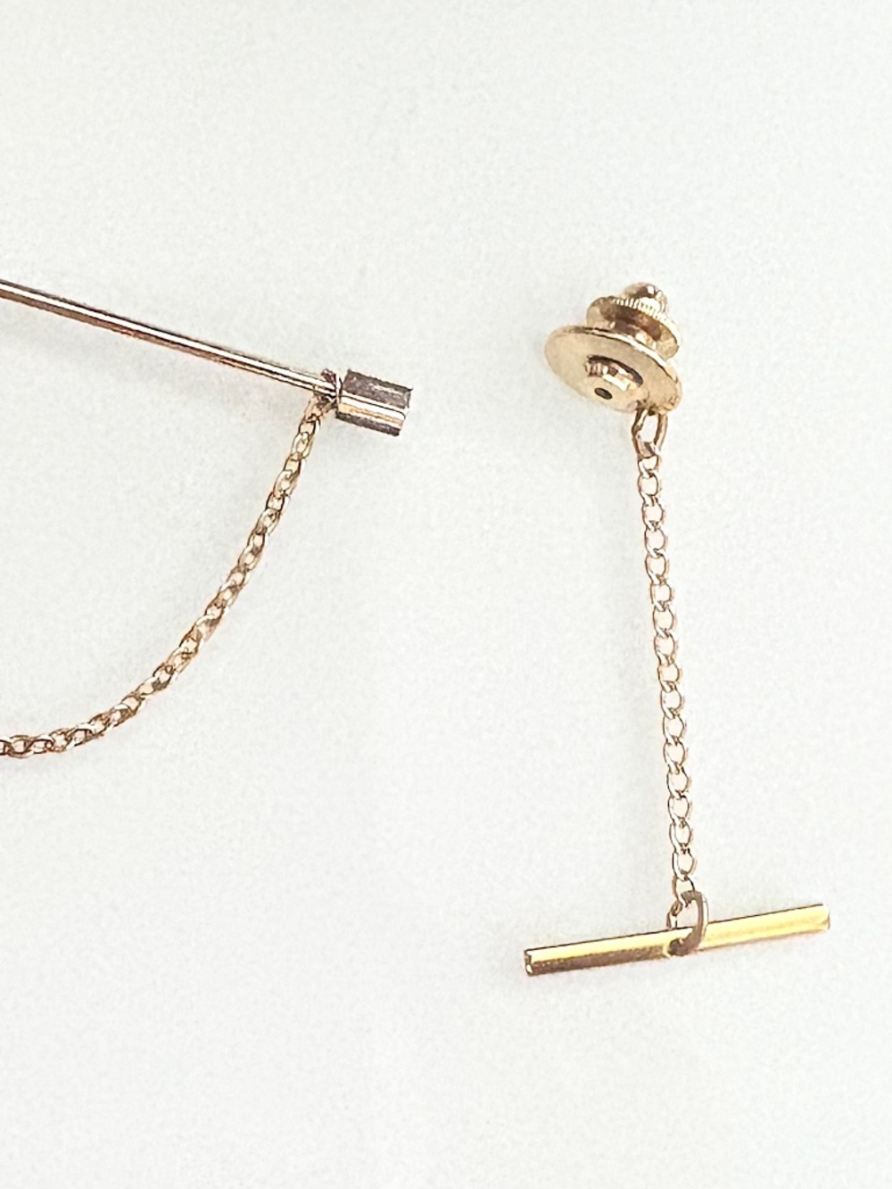 Share Gold Toned Men's Collar Bar & Tie Bar Clip Lot-1 of each